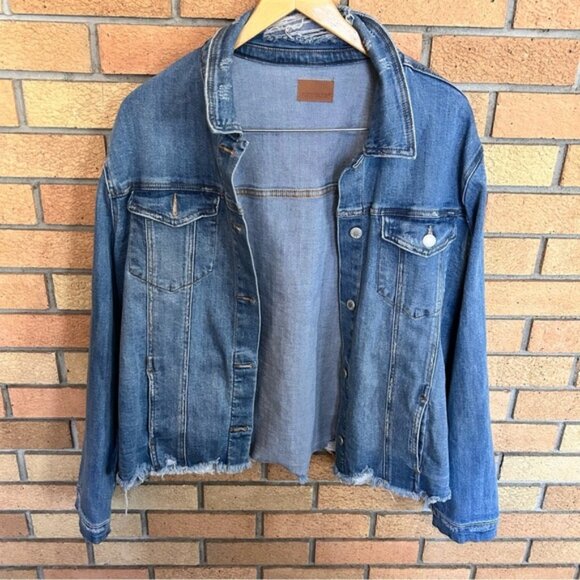Judy Blue Denim Jean Medium Wash Jacket Distressed Women’s Size 1X - Picture 3 of 8